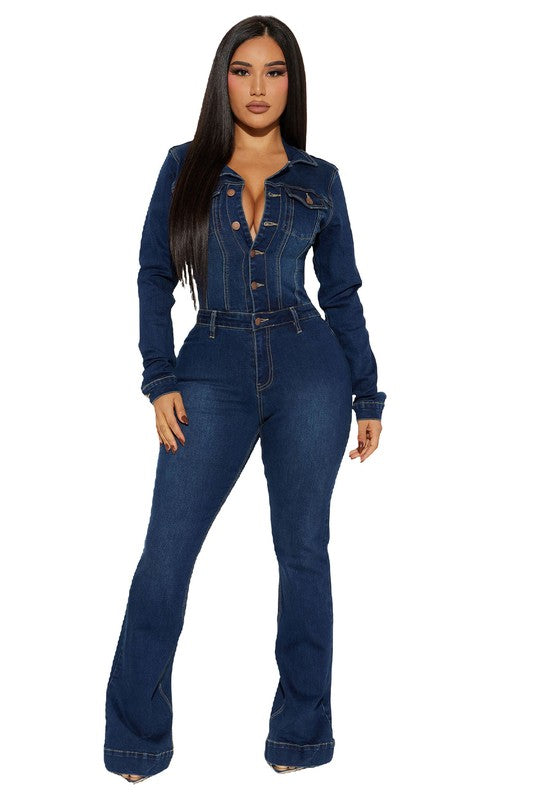 DAY PARTY DENIM SEXY JUMPSUIT