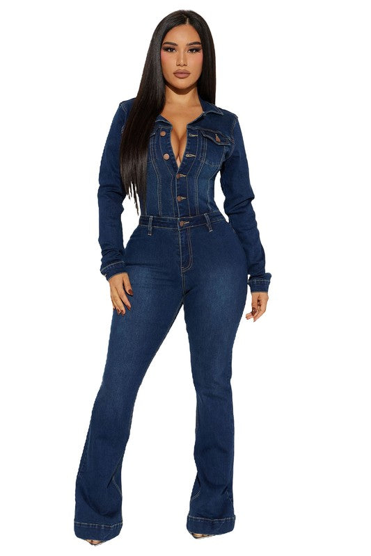 DAY PARTY DENIM SEXY JUMPSUIT