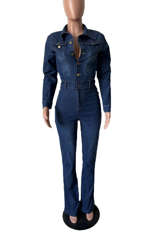 DAY PARTY DENIM SEXY JUMPSUIT