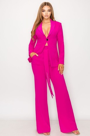 I'm Bossy - One Button Blazer 2 Piece Pant Set